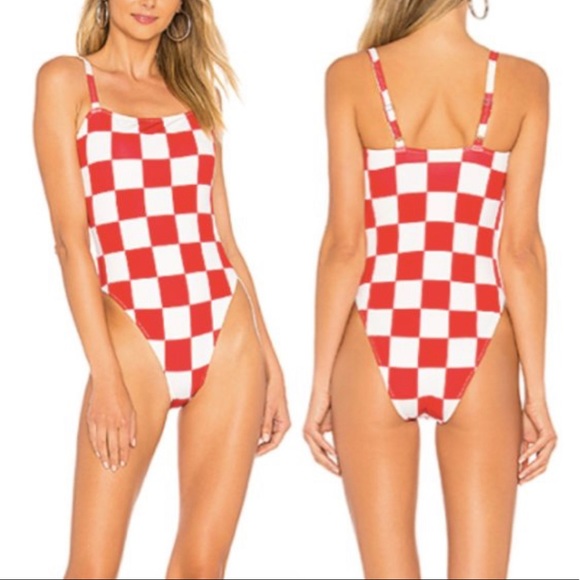 New Solid & Striped x Re/Done The Malibu Checkered Swimsuit Size XS - Picture 1 of 5